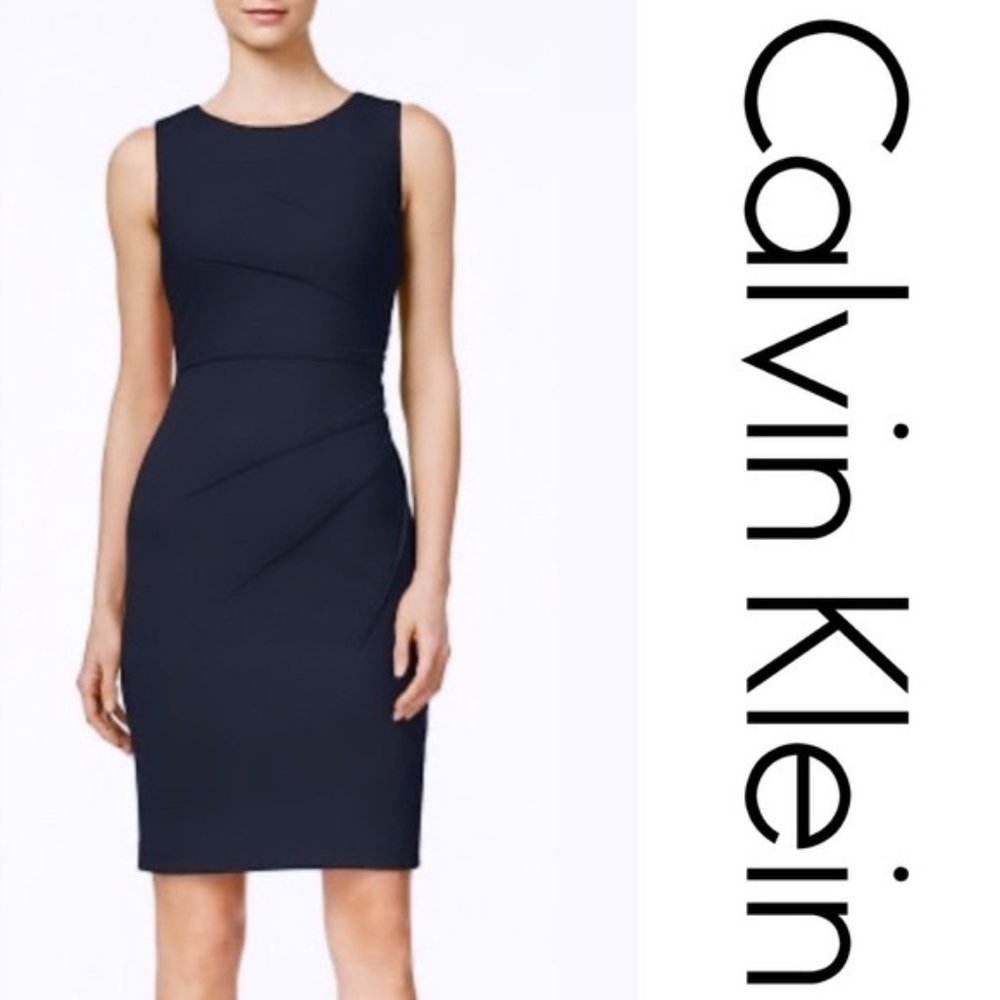 Calvin Klein Navy Starburst Sheath Dress